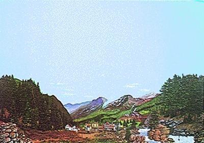 Walthers-Acc Sierra Boomtown (Gold Rush) Background Scene 24 x 36 Model Railroad Scenery Supply #701