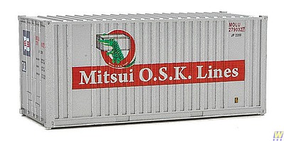 Walthers-Acc 20 Mitsui OSK Lines Container w/ Flat Panel HO Scale Model Train Freight Car Load #8014