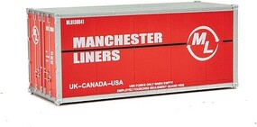 Walthers-Acc 20' Smooth Side Container Manchester Lines Walthers-Acc 20' Smooth Side Container Manchester Lines