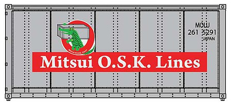 Walthers-Acc 20 Mitsui OSK Smooth Side Container HO Scale Model Train Freight Car Load #8657
