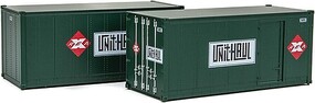 Walthers-Acc 20' Smooth-Side Container (2) REA #260090, #260092 HO Scale Model Train Freight Car Load #8680