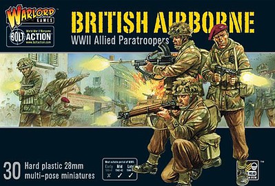 Warlord-Games WWII British Airborne Allied Paratroopers (30) Plastic Model Figure Kit 1/56 Scale #11009