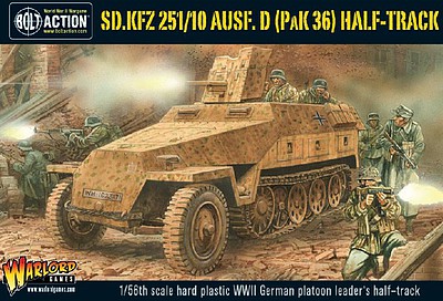 Warlord-Games SdKfz 251/10 Ausf D (Pak 36) Halftrack Plastic Model Military Vehicle Kit 1/56 Scale #12013