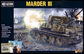 Warlord-Games Marder III Ausf H German Tank Destroyer Plastic Model Tank Kit 1/56 Scale #12024