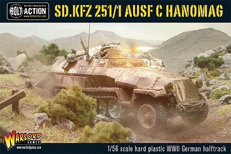 Warlord-Games 28mm Bolt Action- WWII SdKfz 251/1 Ausf C Hanomag German Halftrack (Plastic)