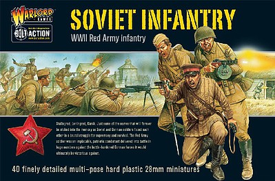 Warlord-Games WWII Soviet Red Army Infantry (40) Plastic Model Figure Kit 1/56 Scale #14003