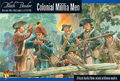Warlord-Games Colonial Militia Men 1776-1783 (30) Plastic Model Figure Kit 1/56 Scale #awi06