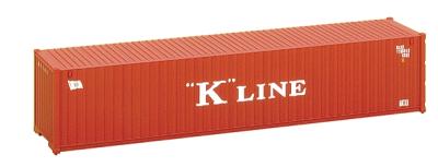 Walthers 40 Rib-Side Container Assembled K-Line red, white HO Scale Model Train Freight Car Load #1504