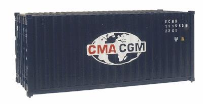Walthers 20 Corrugated Container - CMA/CGM HO Scale Model Train Freight Car Load #2021