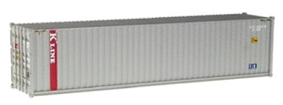 Walthers 40 Hi-Cube Fully Corrugated Container - Assembled K-Line (gray, red, white) - HO-Scale
