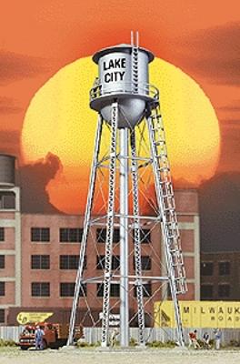 Walthers City Water Tower - Built-ups - Assembled - Silver HO Scale Model Railroad Buidling #2826