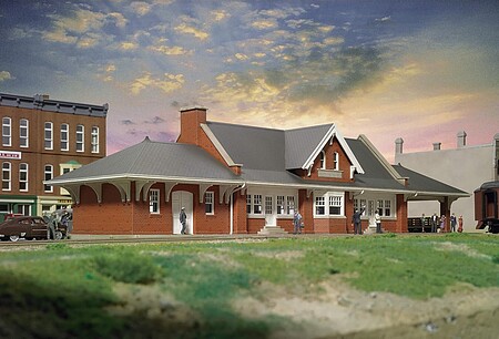 Walthers City Station - Kit - 17-5/8 x 5-7/8 x 4-3/8 HO Scale Model Railroad Building #2904