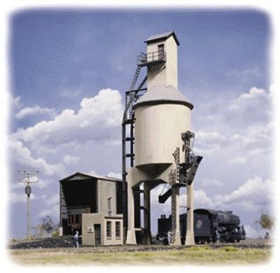 Walthers Concrete Coaling Tower Kit Tower & Shed HO Scale Model Railroad Building #3042
