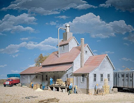 Walthers Sunrise Feed Mill - Kit - 4 x 15-1/8 x 7-3/4 HO Scale Model Railroad Building #3061