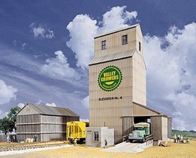 Walthers Valley Growers Association Steel Grain Elevator - Kit HO Scale Model Railroad Building #3096