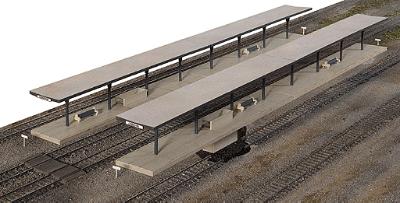 Walthers Butterfly Style Station Platform Shelter pkg(4) - Kit HO Scale Model Railroad Building #3175