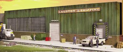 Walthers Lauston Shipping Thin Profile Background Building - Kit HO Scale Model Railroad Building #3191