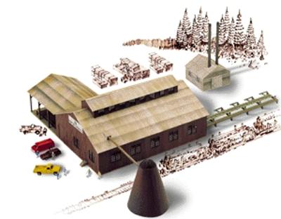 Walthers Mountain Lumber Co. Sawmill - Kit N Scale Model Railroad Building #3236