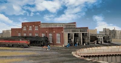 Walthers Modern Roundhouse 3 Add-On Stalls - Kit N Scale Model Railroad Building #3261