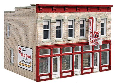 Walthers Jims Red Owl - Kit - 4-1/4 x 3-5/8 x 3-3/8 HO Scale Model Railroad Building #3472