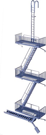 Walthers Vintage Fire Escape - Kit HO Scale Model Railroad Building Accessory #3729