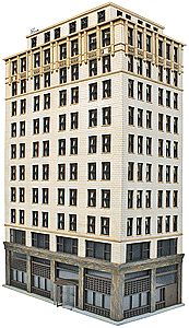 Walthers Ashmore Hotel - Kit - 8-5/8 x 4-7/16 x 13-7/8 HO Scale Model Railroad Building #3764