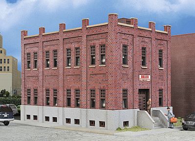 Walthers Brick Office Building - Kit - 7-11/16 x 5-1/4 x 5 HO Scale Model Railroad Building #4050