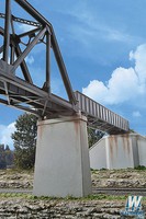 Walthers Single-Track Railroad Bridge Concrete Piers pkg(2) Kit HO Scale Model Railroad Bridge #4550