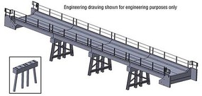 Walthers Modern Short Span Concrete Railroad Bridge Kit 17-7/8 x 2-13/16 x 2-7/8''  45.4 x 7.1 x 7.3cm