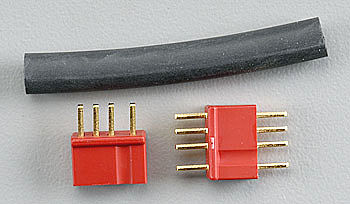 Deans Micro 4R  4 Pin Connector, Red
