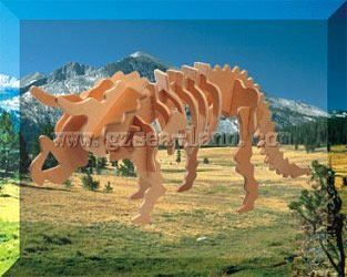 Wood-3D Triceratops Dinosaur (13 Long) Wooden 3D Jigsaw Puzzle #1041