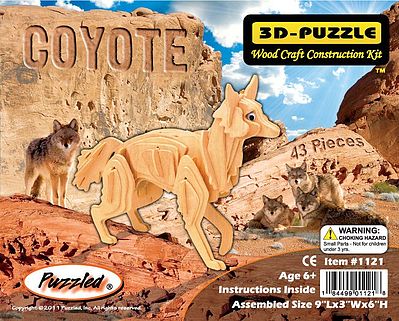 Wood-3D Coyote (Red Fox) (9 Long) Wooden 3D Jigsaw Puzzle #1121