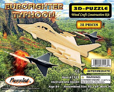 Wood-3D Eurofighter Typhoon Aircraft Skeleton Puzzle (10 Long) Wooden 3D Jigsaw Puzzle #1123
