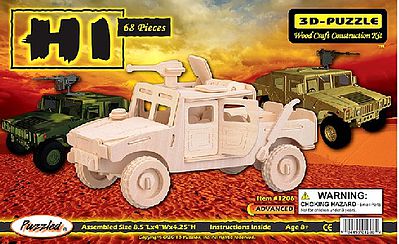 Wood-3D Military H1 Hummer Skeleton Puzzle (8.5 Long) Wooden 3D Jigsaw Puzzle #1206