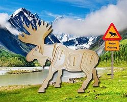 Moose (10'' Long) Wooden 3D Jigsaw Puzzle #1212