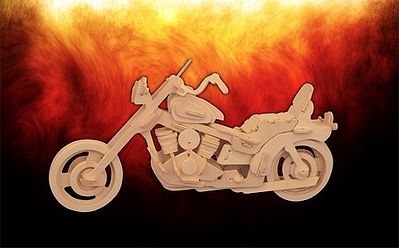 Wood-3D Harley Davidson Motorcycle (11 Long) Wooden 3D Jigsaw Puzzle #1215