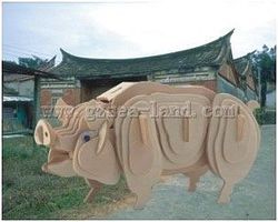 Pig Skeleton Puzzle (10'' long) Wooden 3D Jigsaw Puzzle #1266