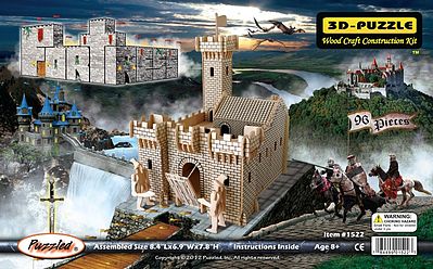 Wood-3D Medieval Fortress (8.4 Long x 6.9 Wide x 7.8 Tall) Wooden 3D Jigsaw Puzzle #1522
