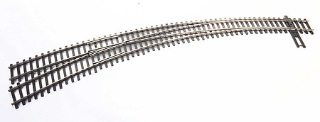 Walthers-Track Code 83 Nickel-Silver DCC Friendly Curved Turnouts - 20 and 24 Radii Left Hand