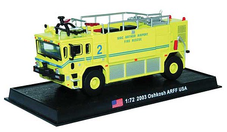 William-Tell Oshkosh Airport and Firefighting (ARFF) Truck - Assembled MacArthur Airport, Long Island, New York 2003 (yellow, blue) - 1/72 Scale