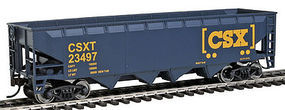 Walthers-Trainline Hopper Ready to Run CSX Blue, Yellow, Boxcar Logo HO Scale Model Train Freight Car #1425