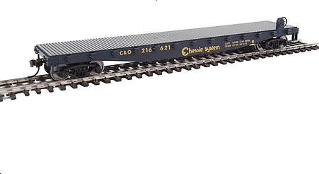 Walthers-Trainline Flatcar Ready to Run Chessie Model Train Freight Car HO Scale #1461