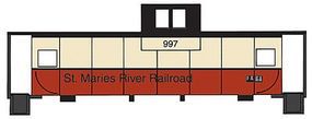 Wide Vision Caboose St. Maries River Railroad Model Train Freight Car HO Scale #1528