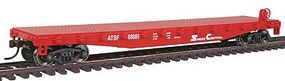 Walthers-Trainline Flatcar Ready to Run AT&SF #88985 Red & White Model Train Freight Car HO Scale #1605