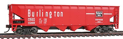 Walthers-Trainline 40 Offset Quad Hopper Chicago, Burlington & Quincy Model Train Freight Car HO Scale #1657