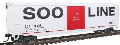Walthers-Trainline 50 Plug Door Boxcar Ready to Run Soo Line Model Train Freight Car HO Scale #1671