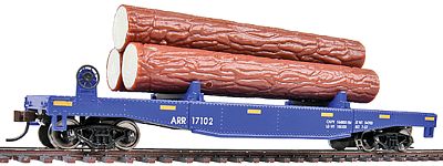 Walthers-Trainline Log Dump Car w/3 Logs Alaska Railroad #17102 Model Train Freight Car HO Scale #1770