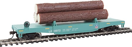 Walthers-Trainline Log Dump Car w/3 Logs Union Pacific #14972 Model Train Freight Car HO Scale #1773