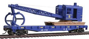 Walthers-Trainline Flatcar w/Logging Crane Alaska Railroad Blue Model Train Freight Car HO Scale #1780