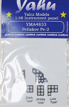 Yahu Petlakov Pe2 Instrument Panel for ZVE, MPM Plastic Model Aircraft Accessory 1/48 #4833